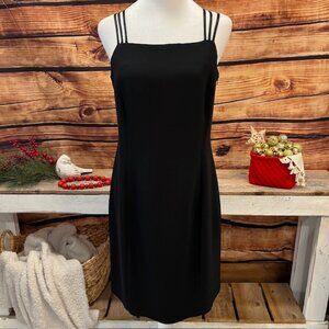 Jones New York Womens Criss Cross Strappy Black Sheath Dress Size 6